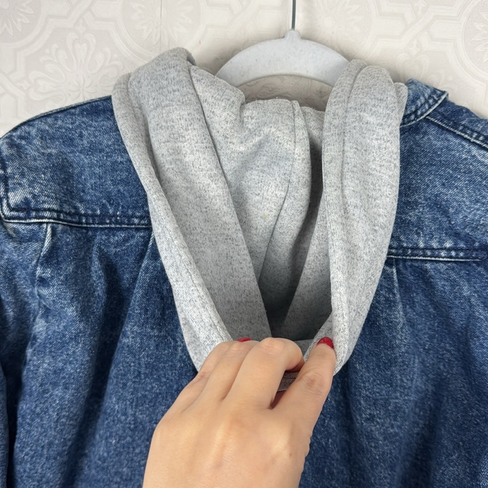 Vintage Retro Sergio Valente Denim Coat‎ Double Layer 100% Cotton Jean Puffer - Picture 10 of 12